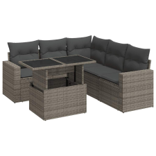 vidaXL 6 részes szürke polyrattan kerti ülőgarnitúra párnákkal (3326321) kerti bútor