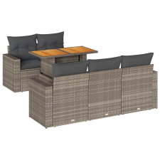 vidaXL 6 részes szürke polyrattan kerti ülőgarnitúra párnákkal (3326993) kerti bútor