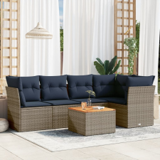 vidaXL 6 részes szürke polyrattan kerti ülőgarnitúra párnával kerti bútor
