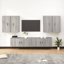 vidaXL 6 részes szürke sonoma színű szerelt fa TV-szekrényszett bútor