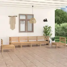 vidaXL 6 részes tömör fenyőfa kerti ülőgarnitúra kerti bútor