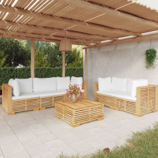 vidaXL 6 részes tömör tíkfa kerti társalgószett párnákkal kerti bútor