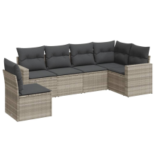 vidaXL 6 részes világosszürke polyrattan kerti ülőgarnitúra párnákkal (3219022) kerti bútor