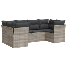 vidaXL 6 részes világosszürke polyrattan kerti ülőgarnitúra párnákkal (3249951) kerti bútor