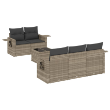 vidaXL 6 részes világosszürke polyrattan kerti ülőgarnitúra párnákkal (3252239) kerti bútor