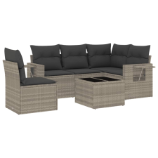 vidaXL 6 részes világosszürke polyrattan kerti ülőgarnitúra párnákkal (3252519) kerti bútor