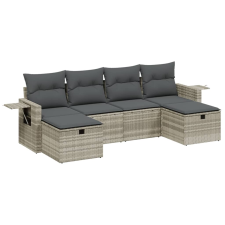 vidaXL 6 részes világosszürke polyrattan kerti ülőgarnitúra párnákkal (3263858) kerti bútor