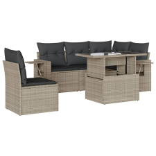 vidaXL 6 részes világosszürke polyrattan kerti ülőgarnitúra párnákkal (3267912) kerti bútor