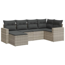 vidaXL 6 részes világosszürke polyrattan kerti ülőgarnitúra párnákkal (3325388) kerti bútor