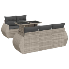 vidaXL 6 részes világosszürke polyrattan kerti ülőgarnitúra párnákkal (3326573) kerti bútor