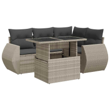 vidaXL 6 részes világosszürke polyrattan kerti ülőgarnitúra párnákkal (3326643) kerti bútor