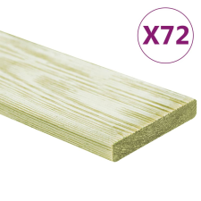 vidaXL 72 db impregnált tömör fenyőfa padlódeszka 8,64 m² 1 m járólap