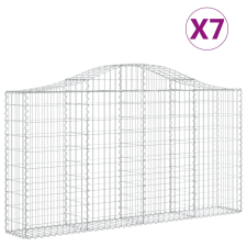 vidaXL 7 db íves horganyzott vas gabion kosár 200x30x100/120 cm (3145435) kerti tárolás