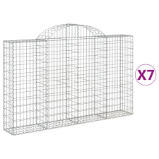vidaXL 7 db íves horganyzott vas gabion kosár 200x30x120/140 cm (3146136) kerti tárolás