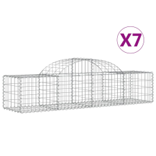 vidaXL 7 db íves horganyzott vas gabion kosár 200x50x40/60 cm (3146262) kerti tárolás