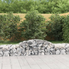 vidaXL 7 db íves horganyzott vas gabion kosár 300x50x40/60 cm (3146652) kerti dekoráció