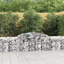 vidaXL 7 db íves horganyzott vas gabion kosár 300x50x60/80 cm kerti tárolás