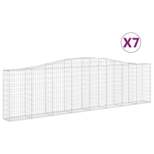 vidaXL 7 db íves horganyzott vas gabion kosár 400x30x100/120 cm (3145831) kerti tárolás