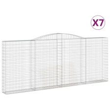 vidaXL 7 db íves horganyzott vas gabion kosár 400x30x160/180 cm (3146910) kerti tárolás