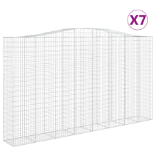 vidaXL 7 db íves horganyzott vas gabion kosár 400x50x220/240 cm (3146039) kerti tárolás