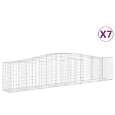 vidaXL 7 db íves horganyzott vas gabion kosár 400x50x80/100 cm (3145948) kerti tárolás