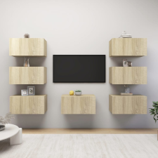 vidaXL 7 db sonoma-tölgyszínű forgácslap TV-szekrény 30,5 x 30 x 60 cm bútor