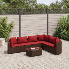 vidaXL 7 részes barna polyrattan kerti ülőgarnitúra párnákkal kerti bútor
