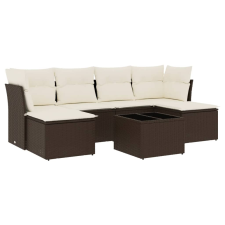 vidaXL 7 részes barna polyrattan kerti ülőgarnitúra párnákkal (3218023) kerti bútor