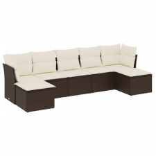 vidaXL 7 részes barna polyrattan kerti ülőgarnitúra párnákkal (3218033) kerti bútor