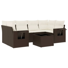 vidaXL 7 részes barna polyrattan kerti ülőgarnitúra párnákkal (3219922) kerti bútor