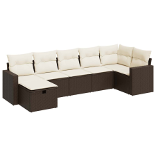 vidaXL 7 részes barna polyrattan kerti ülőgarnitúra párnákkal (3325409) kerti bútor