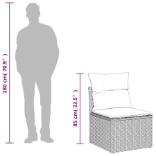 vidaXL 7 részes bézs polyrattan kerti ülőgarnitúra párnákkal kerti bútor