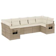 vidaXL 7 részes bézs polyrattan kerti ülőgarnitúra párnákkal (3220587) kerti bútor