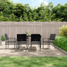 vidaXL 7-részes polyrattan és acél kerti étkezőgarnitúra (3187008) kerti bútor