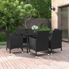 vidaXL 7 részes polyrattan és üveg kerti étkezőgarnitúra párnákkal kerti bútor