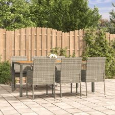 vidaXL 7-részes szürke polyrattan kerti ülőgarnitúra párnákkal kerti bútor