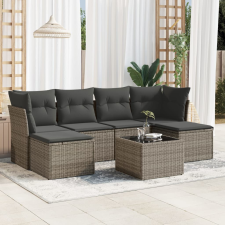 vidaXL 7 részes szürke polyrattan kerti ülőgarnitúra párnákkal kerti bútor