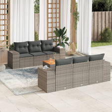 vidaXL 7 részes szürke polyrattan kerti ülőgarnitúra párnákkal kerti bútor