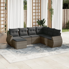 vidaXL 7 részes szürke polyrattan kerti ülőgarnitúra párnákkal kerti bútor
