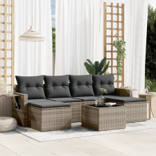 vidaXL 7 részes szürke polyrattan kerti ülőgarnitúra párnákkal kerti bútor