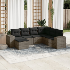vidaXL 7 részes szürke polyrattan kerti ülőgarnitúra párnákkal kerti bútor