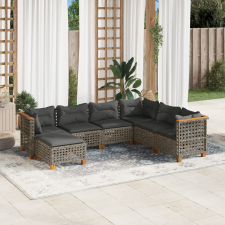 vidaXL 7 részes szürke polyrattan kerti ülőgarnitúra párnákkal kerti bútor
