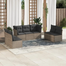 vidaXL 7 részes szürke polyrattan kerti ülőgarnitúra párnákkal kerti bútor
