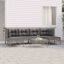 vidaXL 7 részes szürke polyrattan kerti ülőgarnitúra párnákkal kerti bútor