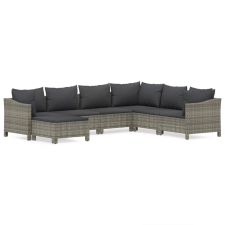vidaXL 7 részes szürke polyrattan kerti ülőgarnitúra párnákkal (3187296) kerti bútor