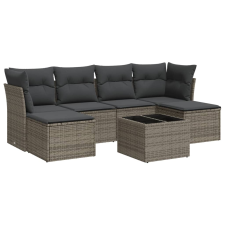 vidaXL 7 részes szürke polyrattan kerti ülőgarnitúra párnákkal (3218020) kerti bútor