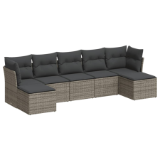 vidaXL 7 részes szürke polyrattan kerti ülőgarnitúra párnákkal (3218030) kerti bútor