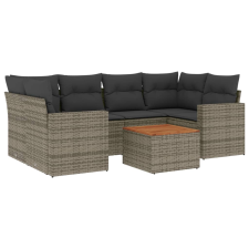 vidaXL 7 részes szürke polyrattan kerti ülőgarnitúra párnákkal (3224023) kerti bútor