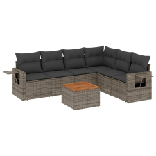 vidaXL 7 részes szürke polyrattan kerti ülőgarnitúra párnákkal (3224583) kerti bútor