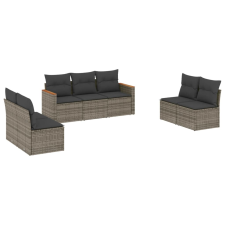 vidaXL 7 részes szürke polyrattan kerti ülőgarnitúra párnákkal (3225878) kerti bútor